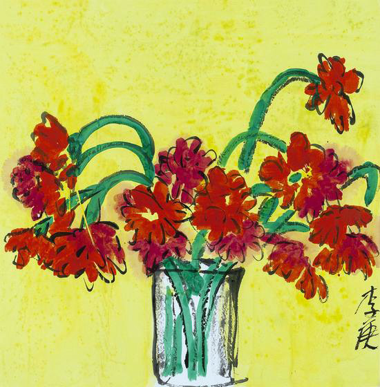 李庚书画作品 花卉写生之五 Flower 05 96×96CM纸本综合2016年