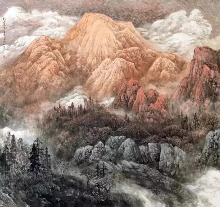 画家师恩钊山水画作品大山晨色