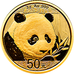 2018版3克熊猫纪念金币背面图案