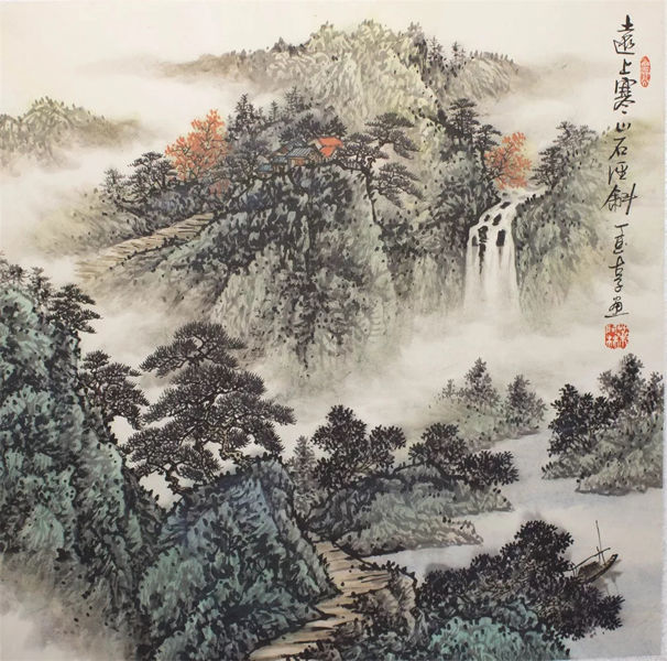 叶阿林作品远上寒山石径斜-山水画-价格-规格-收藏价值-图片_华鼎收藏网